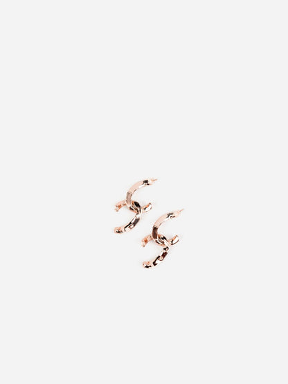 Textured Interlinked U Rose Gold-Plated Drop Earrings