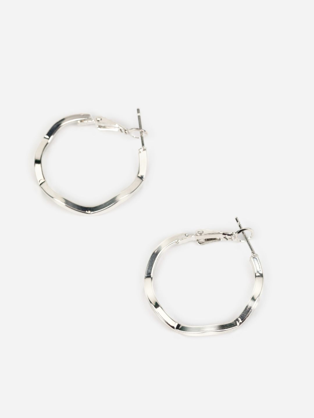 Solitaire Pearl Stud and Wave Hoop Earrings Set of 6