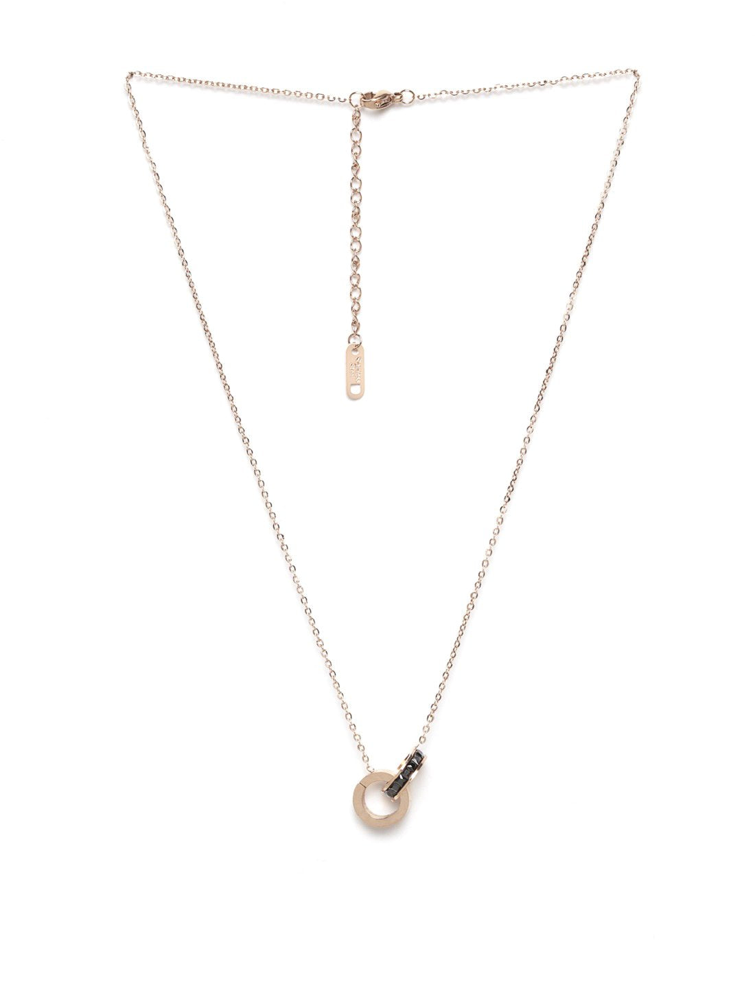 Prestine Clutch-Black Stones Rose Gold Plated Pendant
