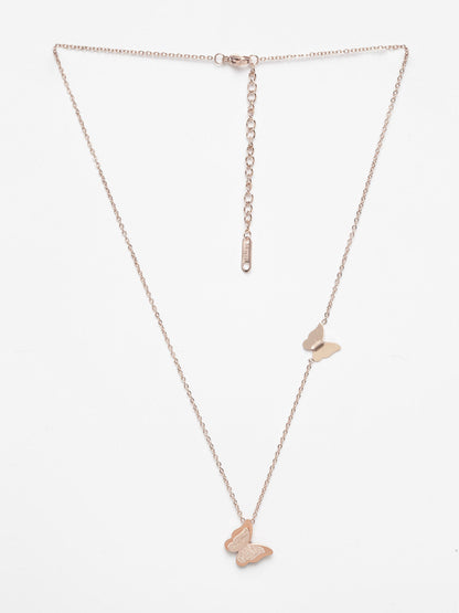 Rose Gold Plated Butterfly Pendant