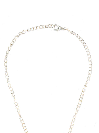 Statement Floral Silver Plated Necklace