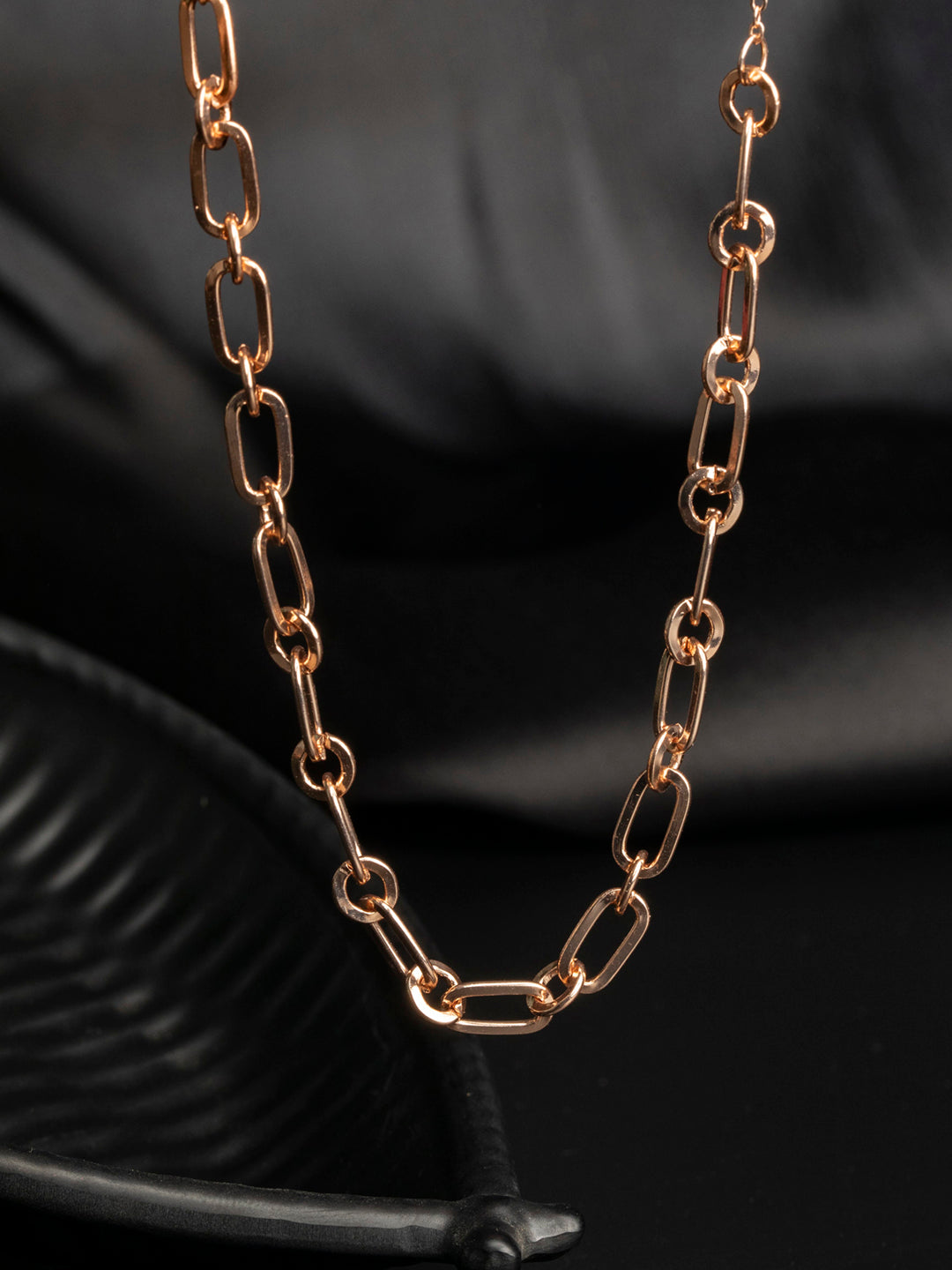Rose Gold Plated Link Statment Necklace