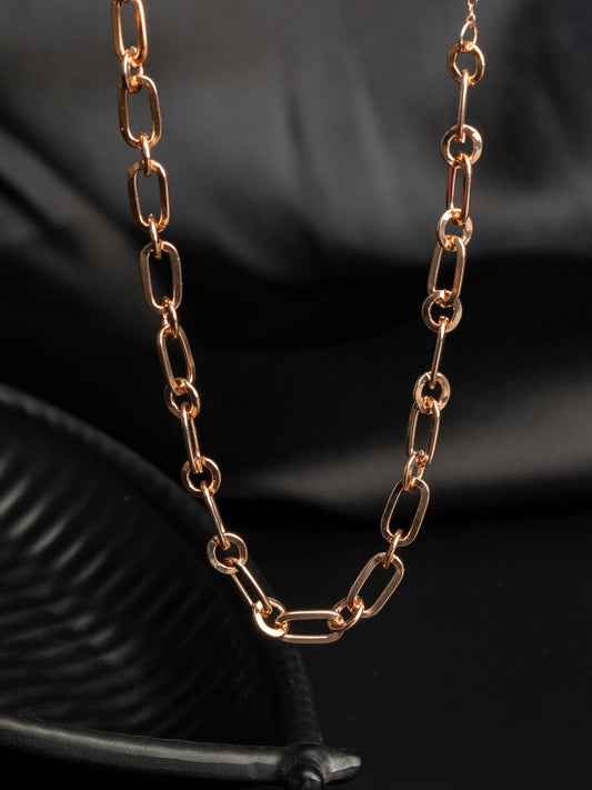 Rose Gold Plated Link Statment Necklace