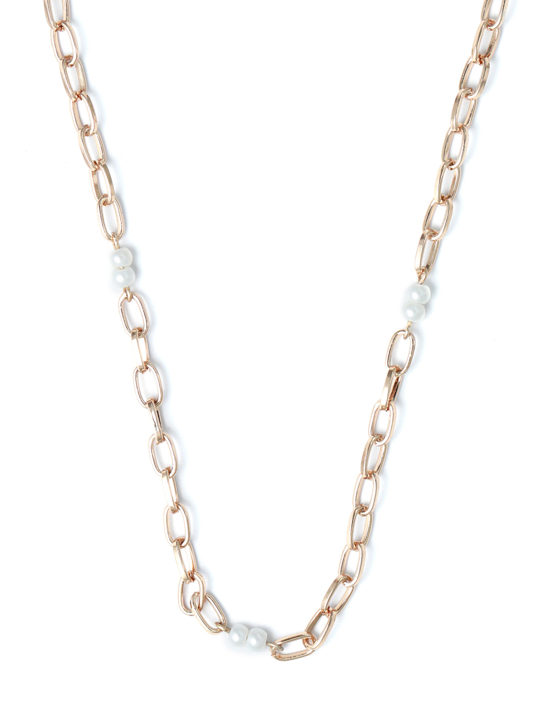 Prita Pearl Studded Chunky Linked Necklace