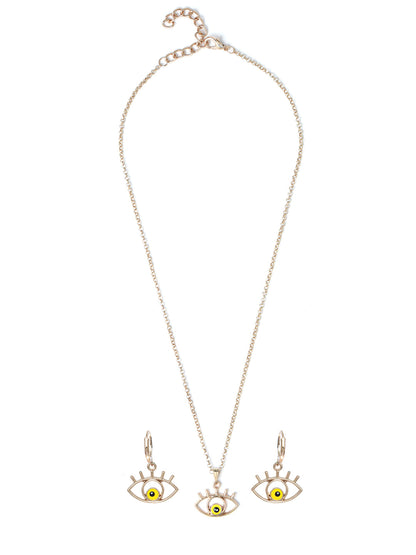 Prita Evil Eye Rose Gold Jewellery Set