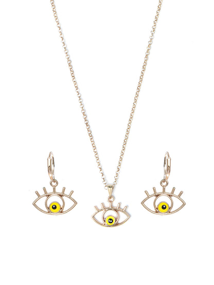 Prita Evil Eye Rose Gold Jewellery Set