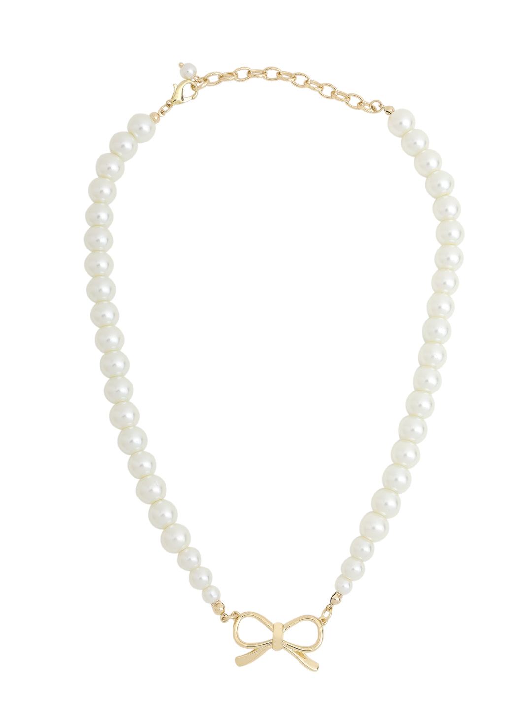 Prita by Priyaasi Pretty Bow Pearl Gold-Plated Necklace