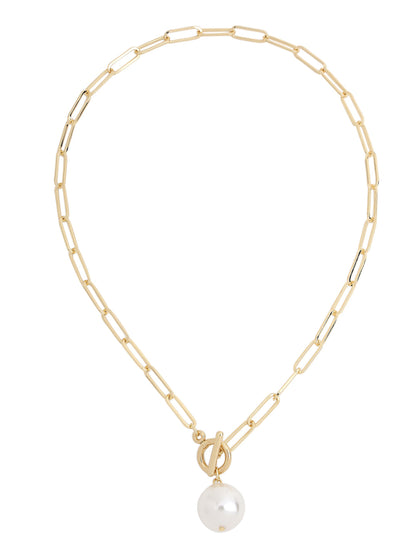 Prita by Priyaasi Long Links Pearl Drop Gold-Plated Necklace