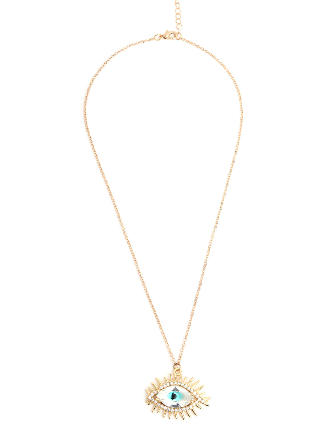 Prita by Priyaasi Studded Evil Eye Link Chain Gold-Plated Necklace