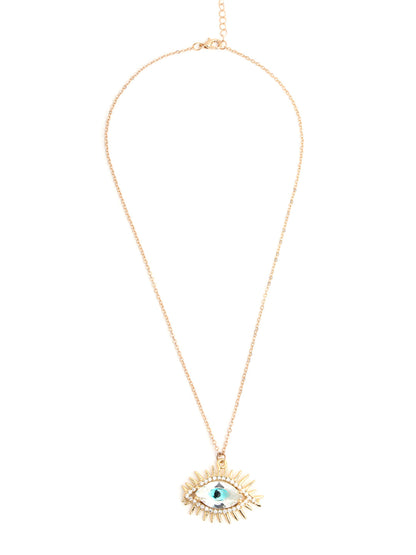 Prita by Priyaasi Studded Evil Eye Link Chain Gold-Plated Necklace