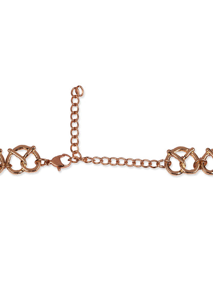 Prita by Priyaasi Twisted Linked Hearts Gold Plated Necklace