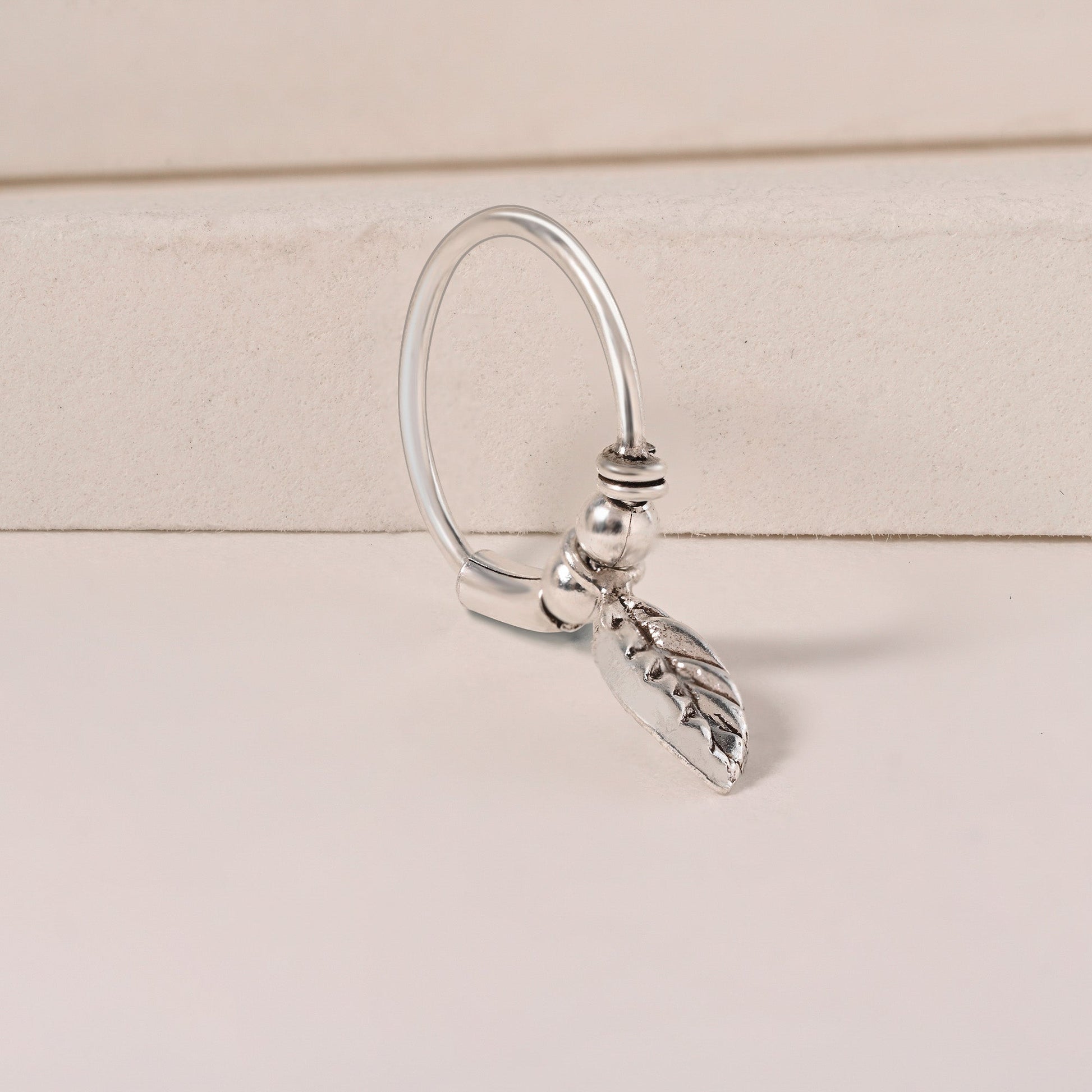Leaf Hoop Nose Ring