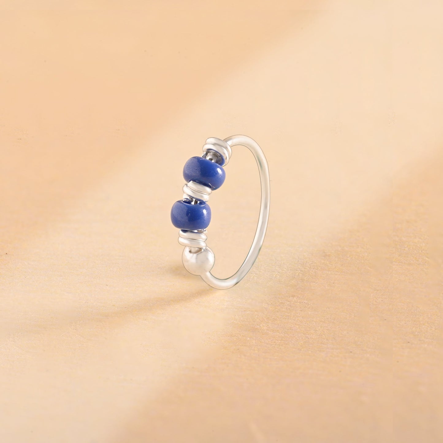 Small Blue Bead Nose Ring