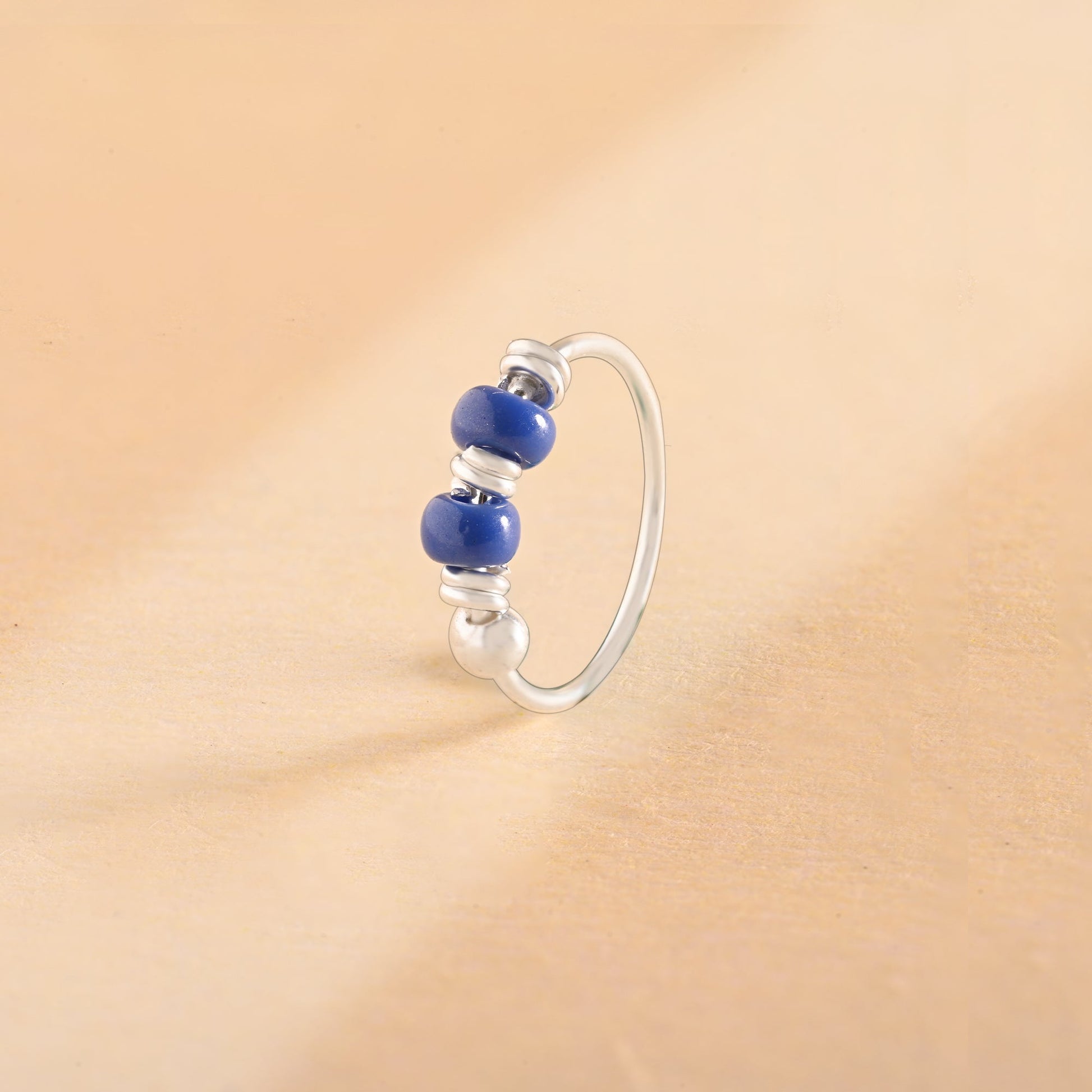 Small Blue Bead Nose Ring