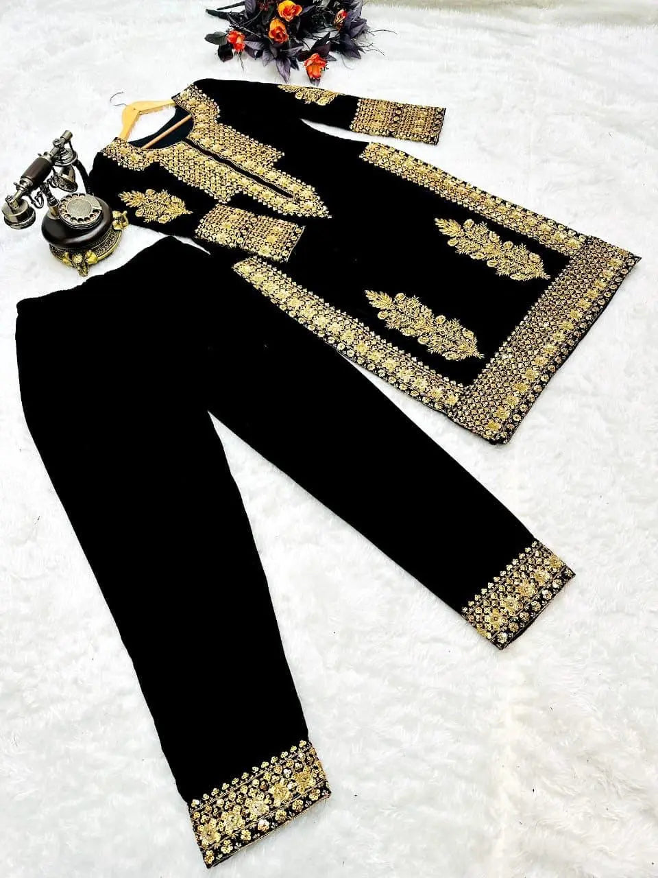 Georgette Heavy Sequence Work Pakistani Kurti Pant Set ( Stitched) - Premium  from Ethenika.com - Just INR 3490! Shop now at Ethenika.com 