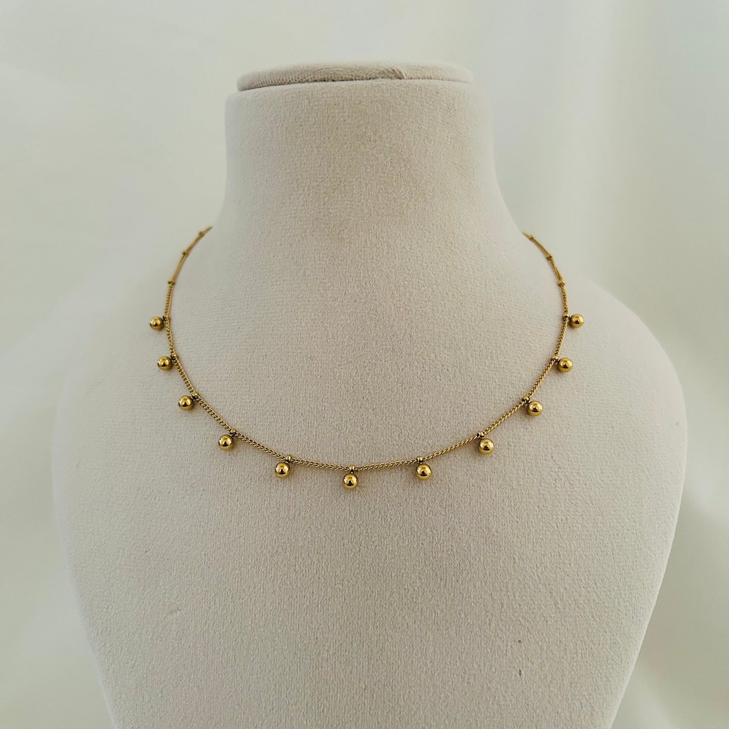 Gold Ball Station Necklace
