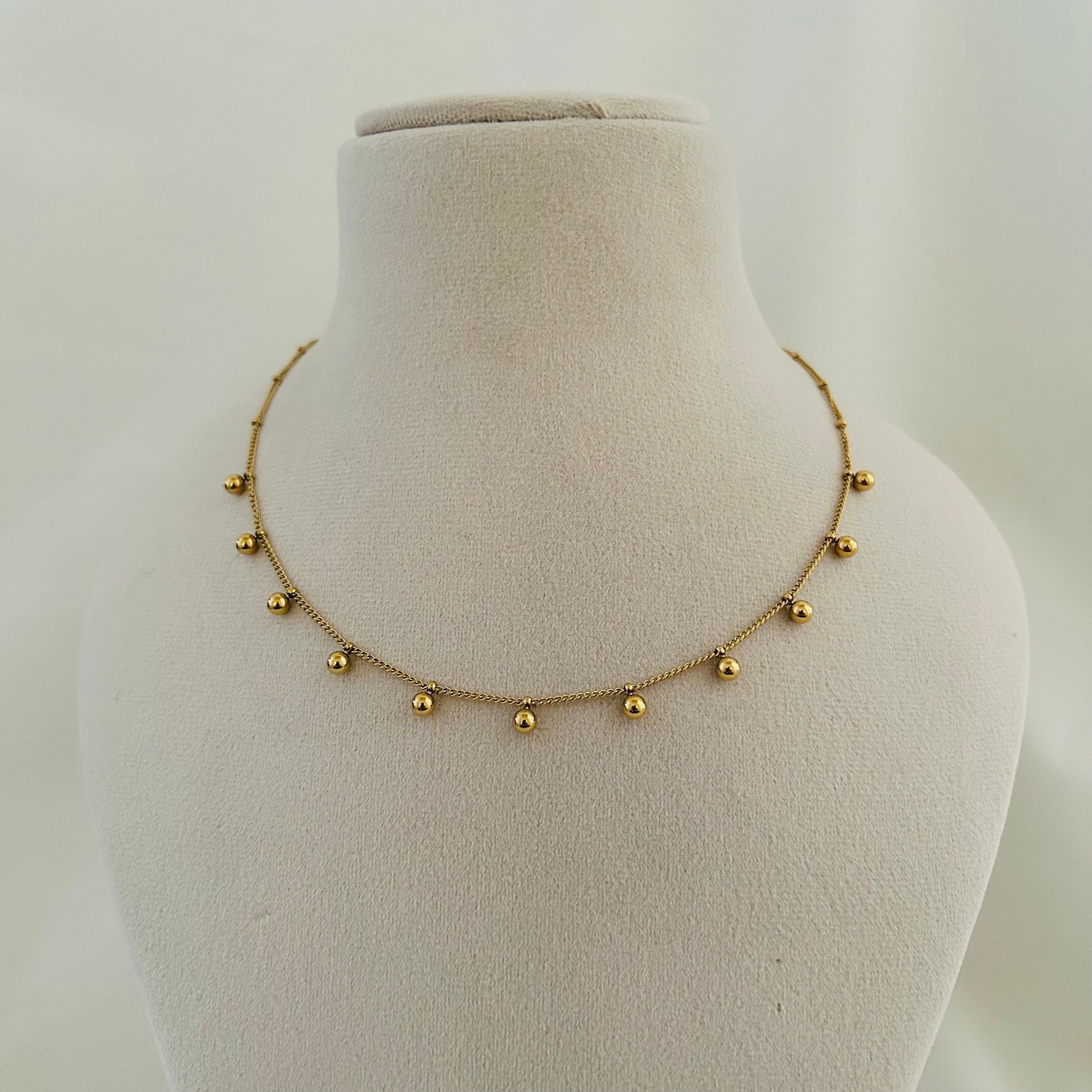 Gold Ball Station Necklace