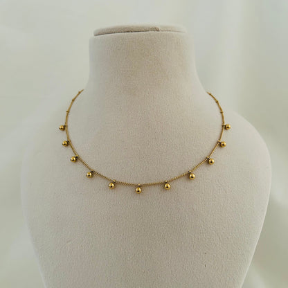 Gold Ball Station Necklace