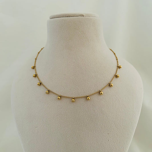 Gold Ball Station Necklace