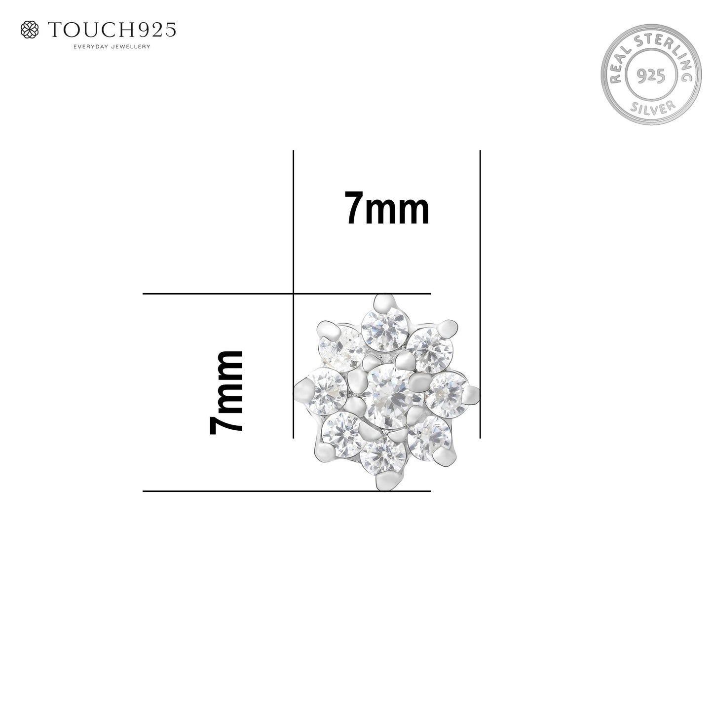 Tara Bloom Silver Nose Pin