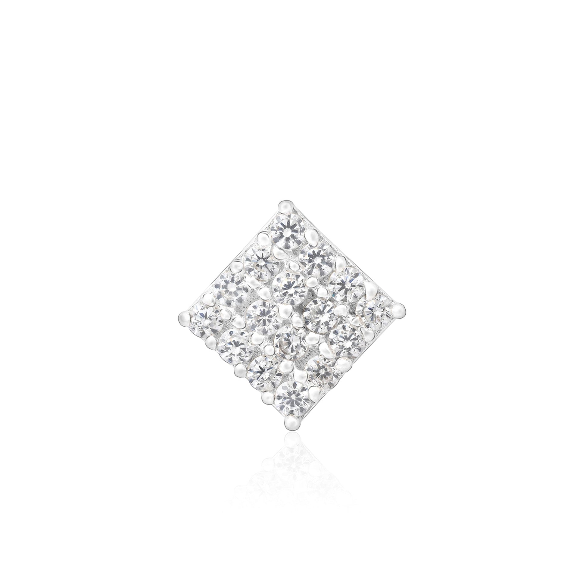Diamond Cluster Silver Nose Pin