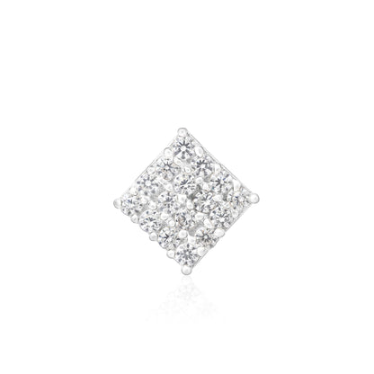 Diamond Cluster Silver Nose Pin