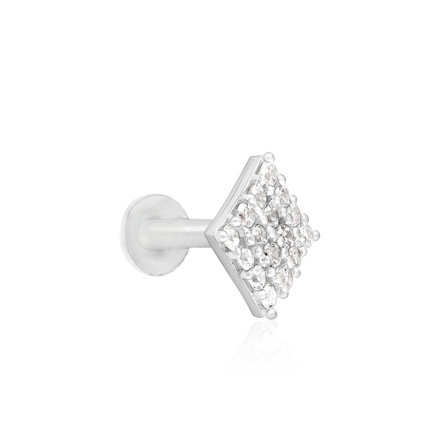 Diamond Cluster Silver Nose Pin