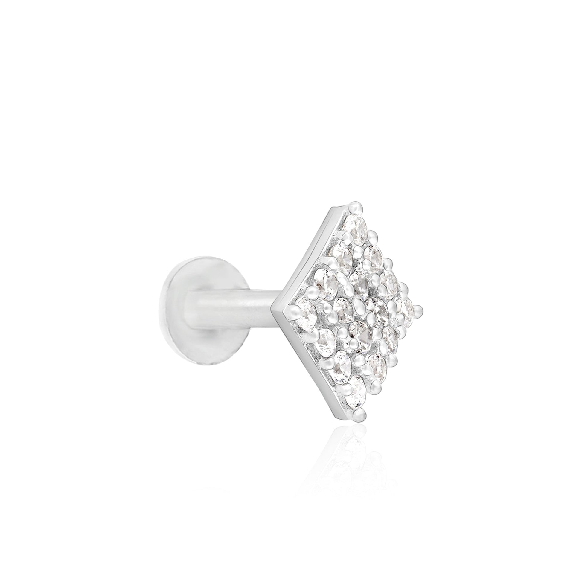 Diamond Cluster Silver Nose Pin