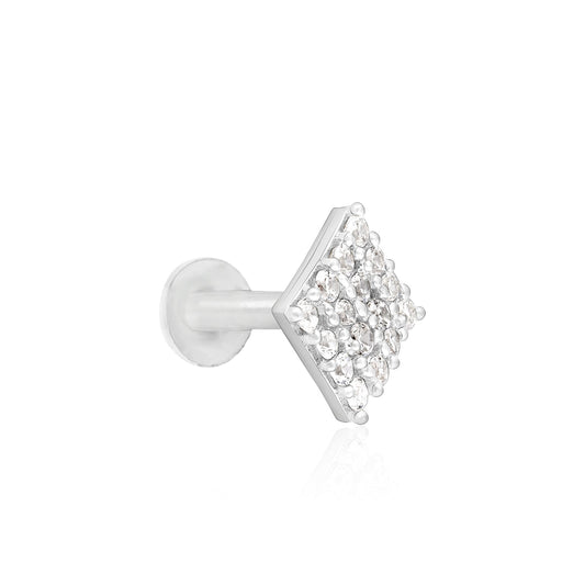 Diamond Cluster Silver Nose Pin
