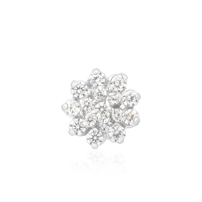 Floral Cluster Silver Nose Pin