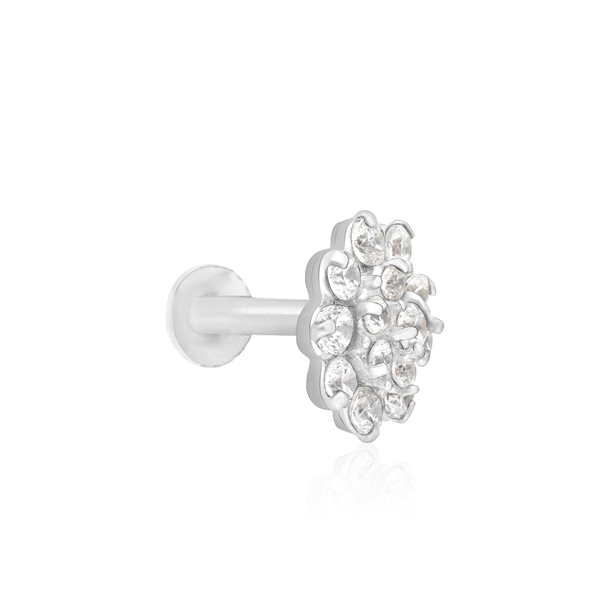 Floral Cluster Silver Nose Pin