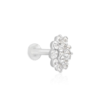 Floral Cluster Silver Nose Pin