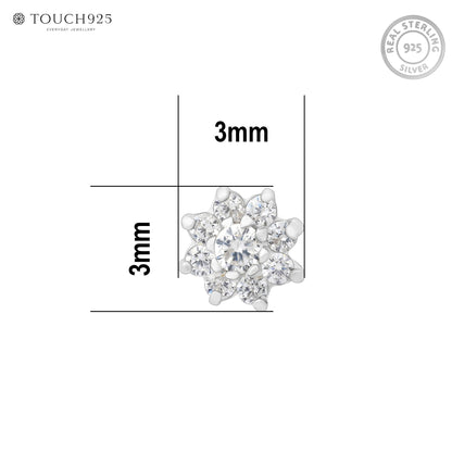 Petal Cluster Silver Nose Pin