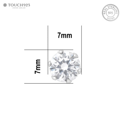 Solitaire Spark Silver Nose Pin