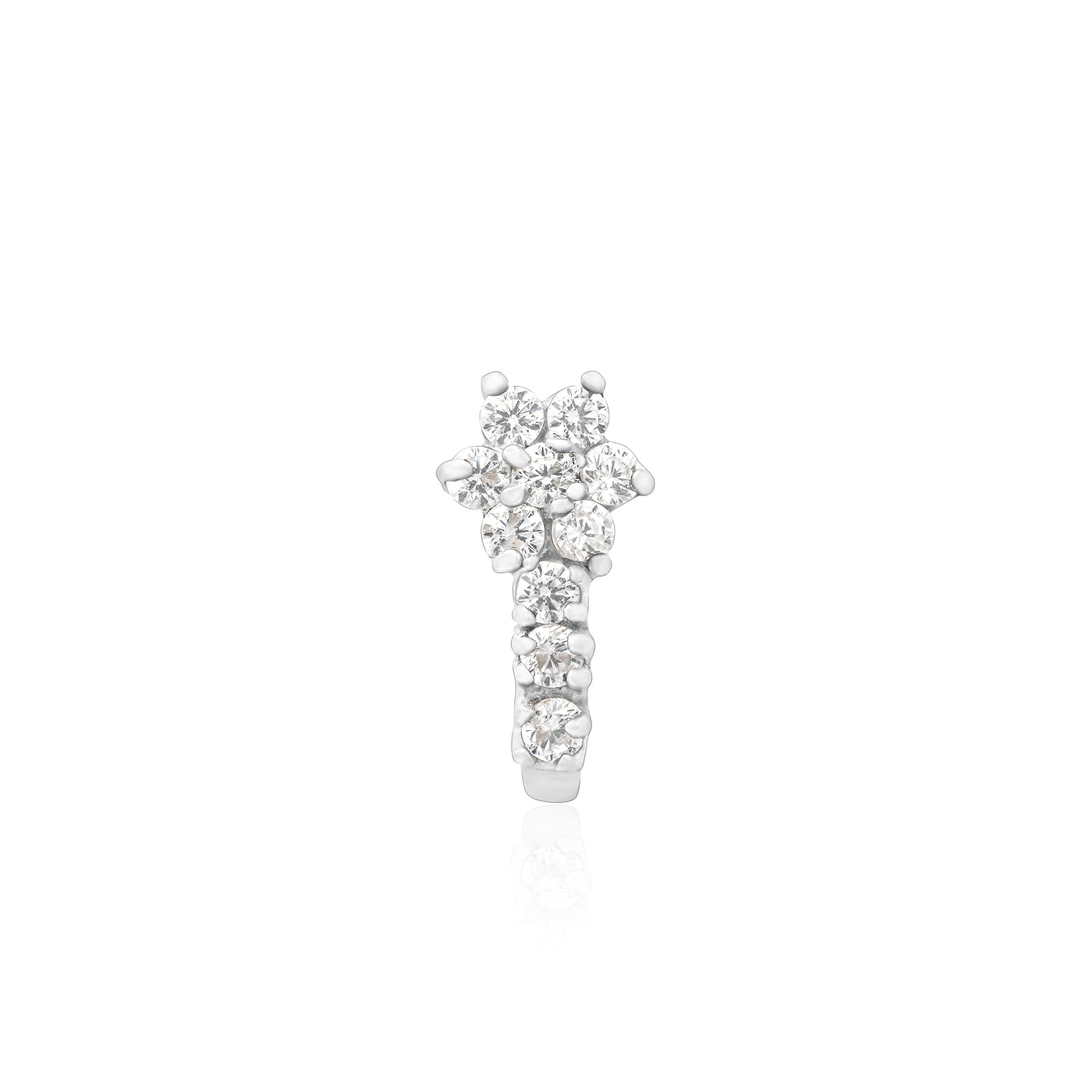 Floral Drop Silver Nose Pin