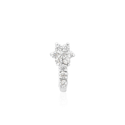 Floral Drop Silver Nose Pin