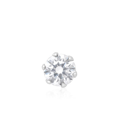 Solitaire Glow Silver Nose Pin