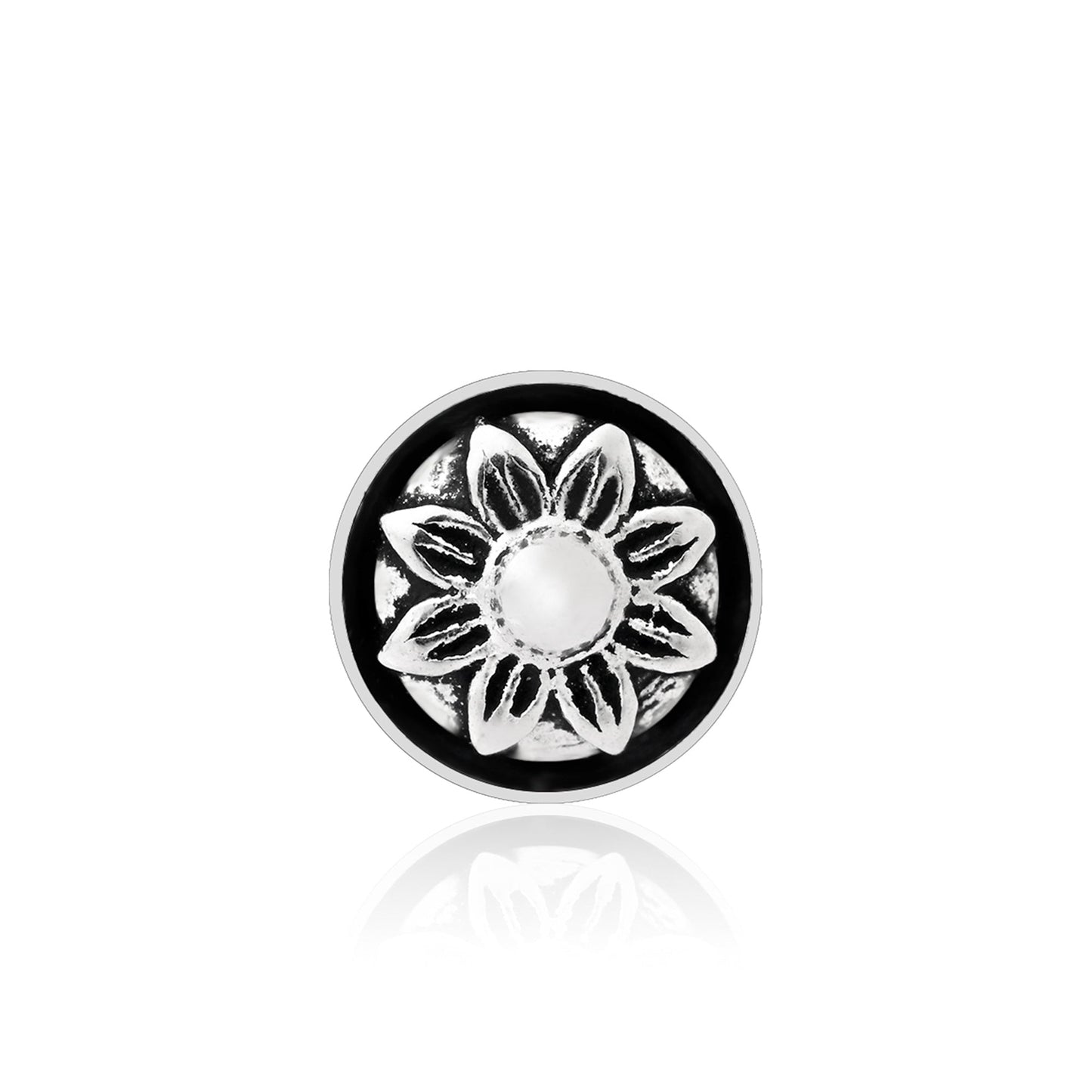 Oxidised Floral Mandala Nose Pin
