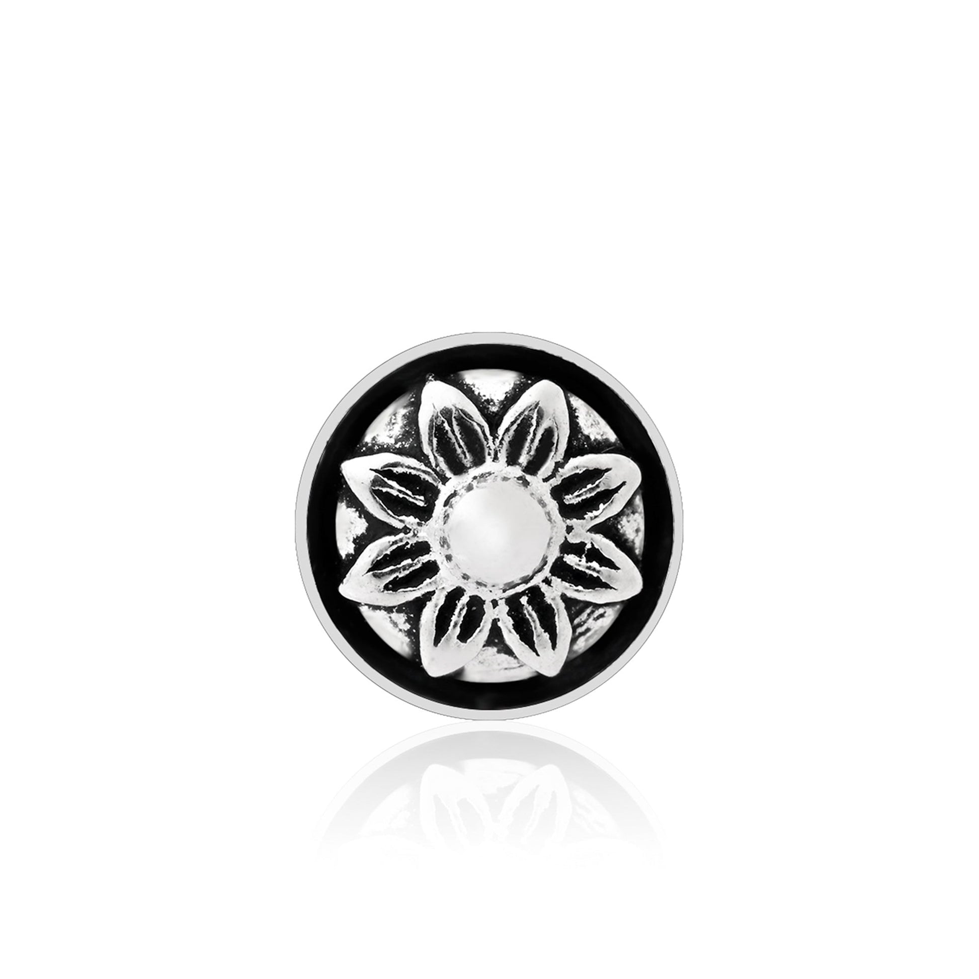 Oxidised Floral Mandala Nose Pin