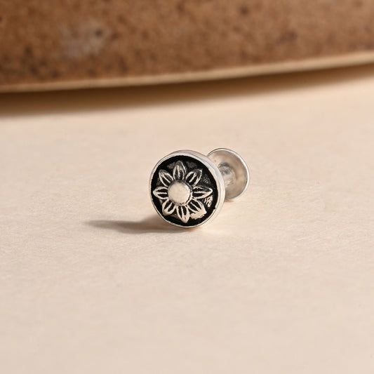 Oxidised Floral Mandala Nose Pin
