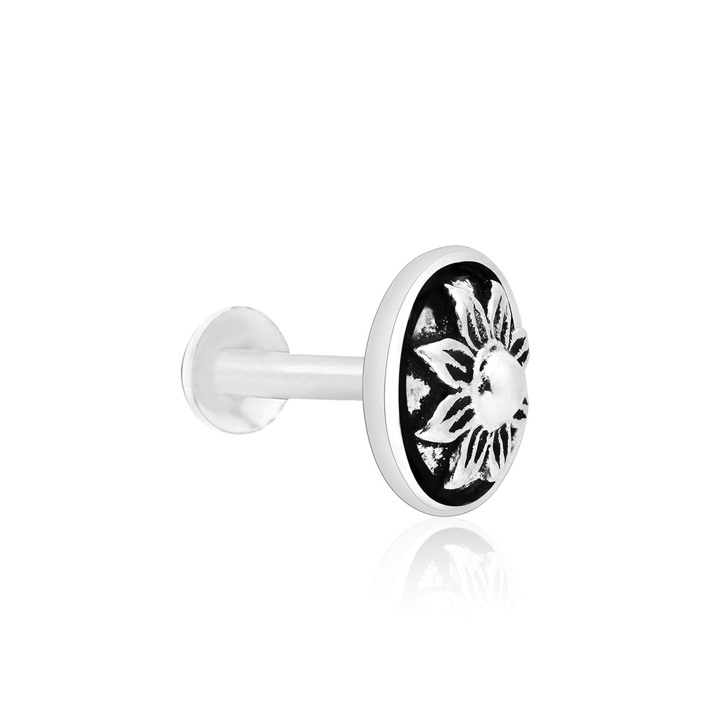 Oxidised Floral Mandala Nose Pin