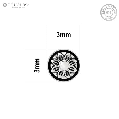 Oxidised Floral Mandala Nose Pin