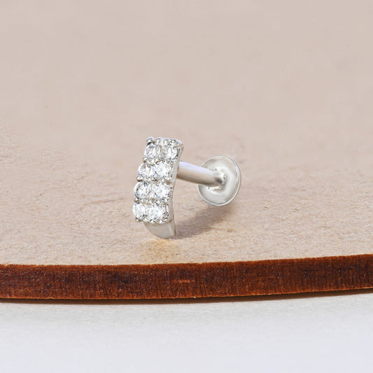Radiant Silver Nose Pin