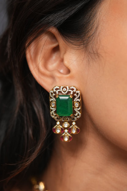 Anokhi Moissanite Polki Uncut Choker Set | IndoWestern