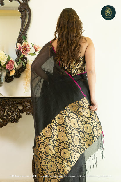 Queen'S Goldmere Tissue Silk Saree