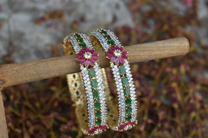 Vibrant American Diamond bangles By Asp Fashion Jewellery