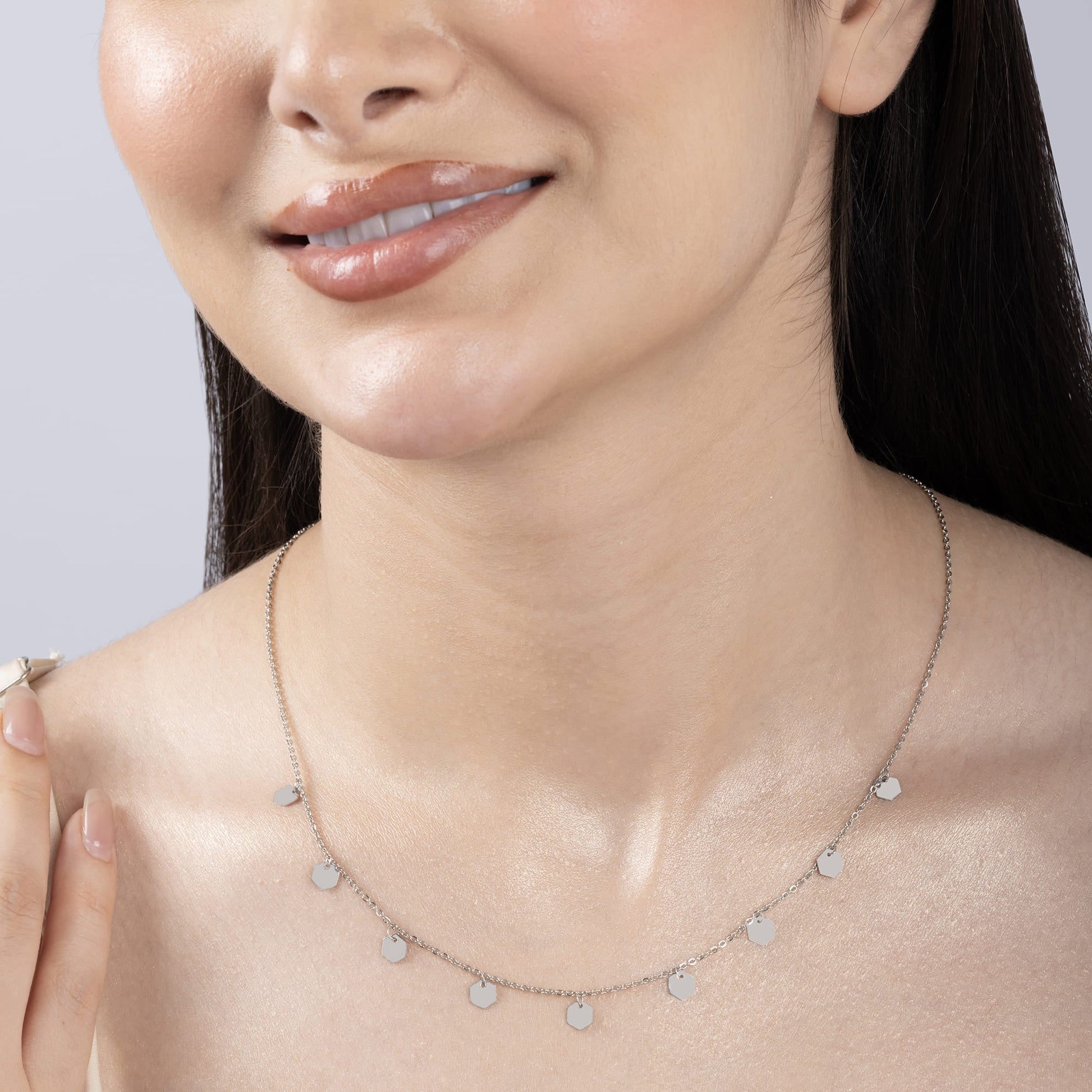 Hexagon Charm Necklace