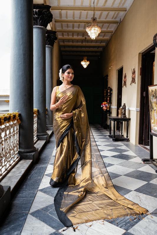 Mul Cotton Saree With Tissue Glow