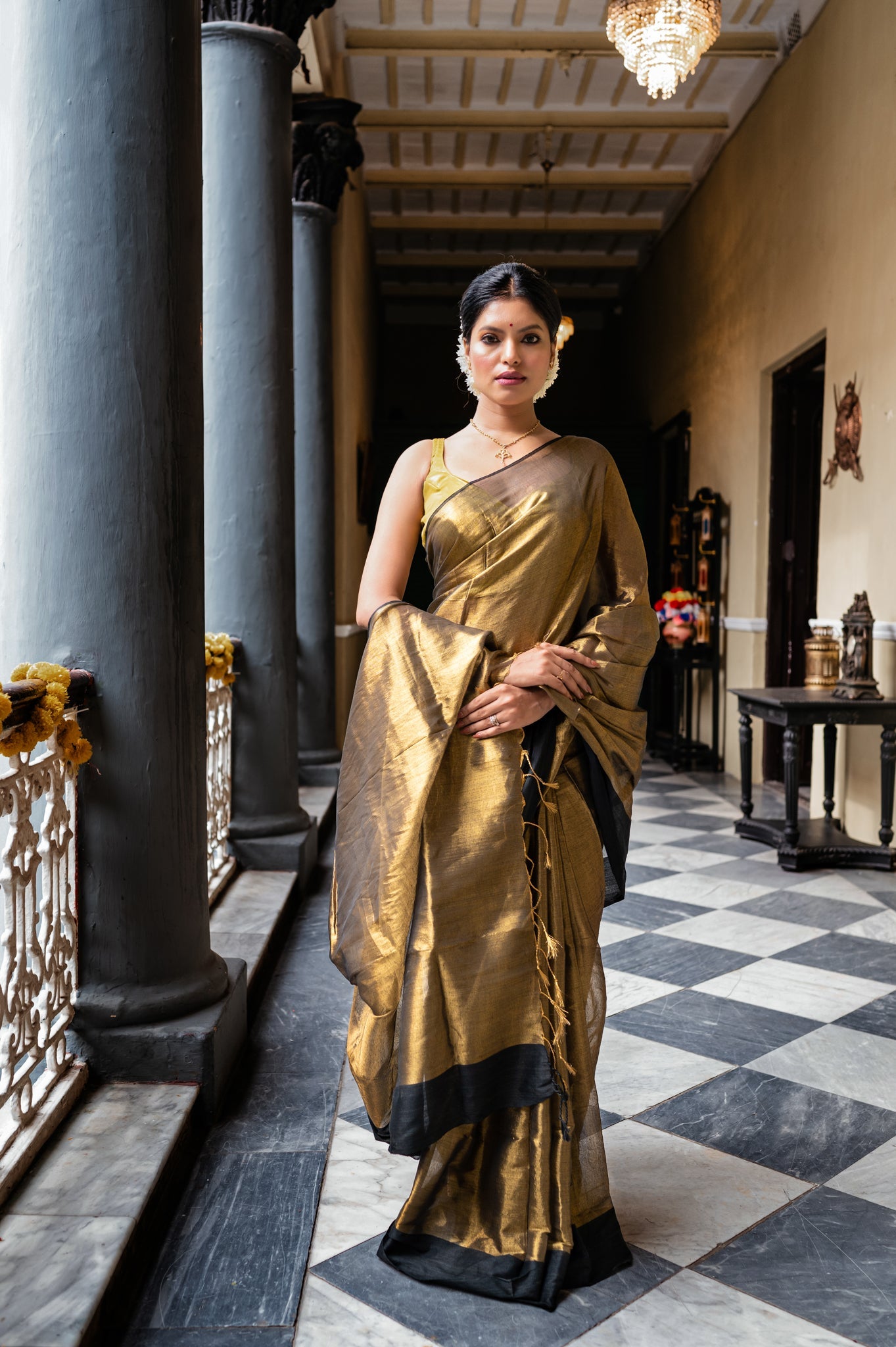 Mul Cotton Saree With Tissue Glow