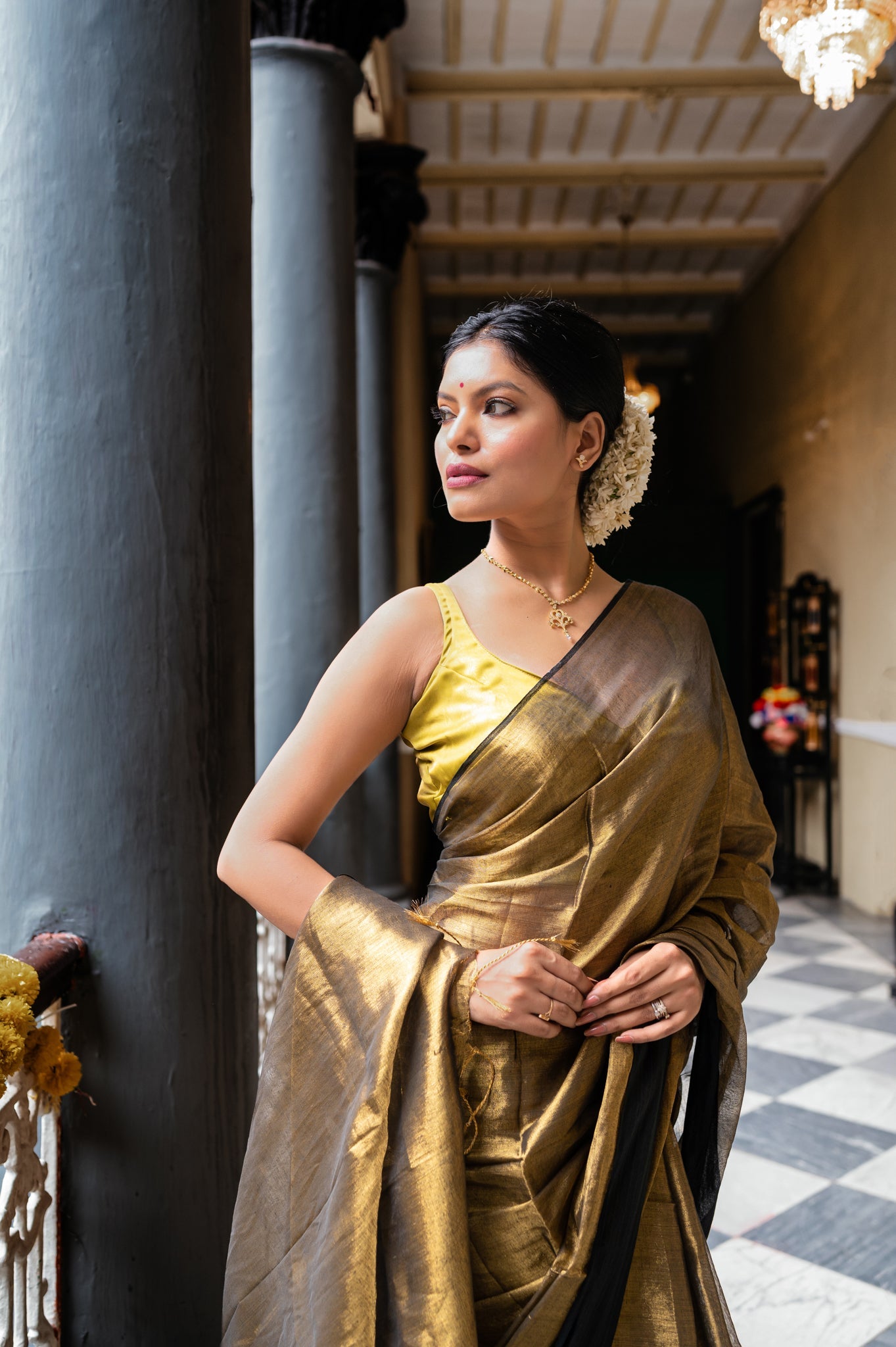 Mul Cotton Saree With Tissue Glow